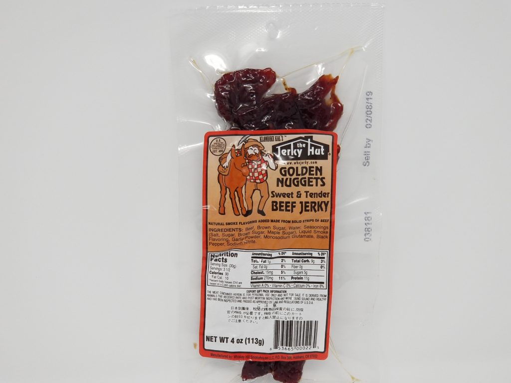 Jerky Hut Peppered Sweet Golden Nuggets Beef Jerky 8oz